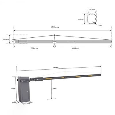 12-Meter Ultra Long Arm Barrier DZ-2307 for Large-Scale Vehicle Traffic Access Control